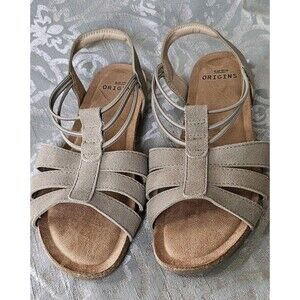 Earth Origins Suede Sling Back Laney Sedona Brown Women’s Sandals Size 7.5 Wide